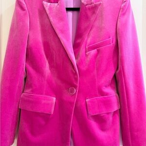 Alex Perry Fuchsia Velvet Blazer
